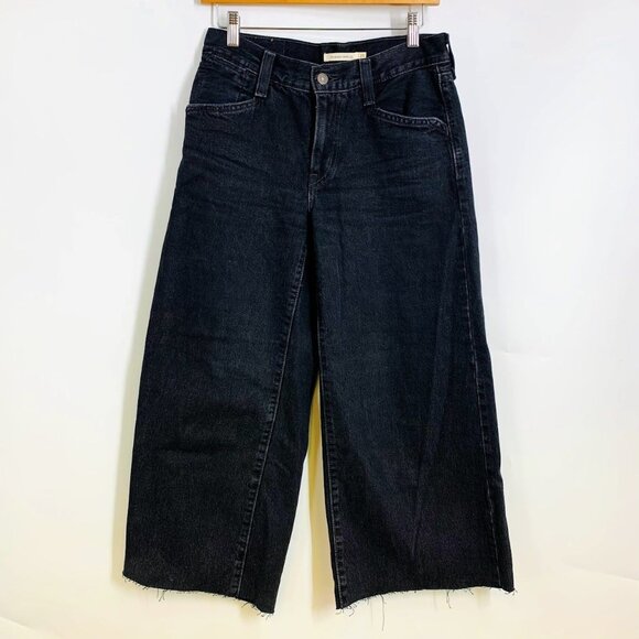 Levi's Denim - Levi's '(94 Baggy Wide Leg Raw‎ Hem Cotton Denim Jeans Size 25